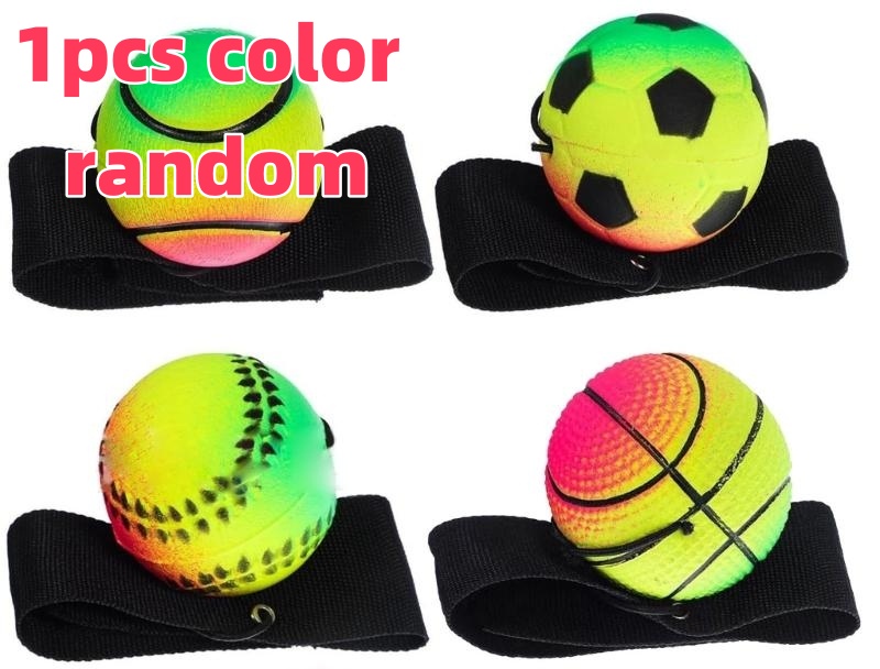 Rainbow Elastic Hand Sports Ball Multi Color Elastic Ball Portable Fitness Ball for Gym Exercise and Stress Management: black