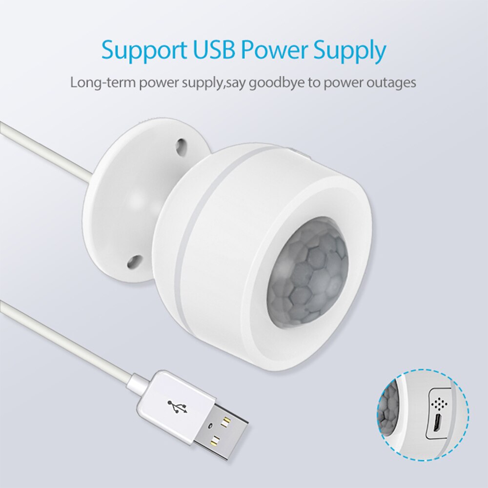 Tuya Smart Home Mini Infrared Human Sensor Wireless Alarm Sensor 2.4GHz WIFI Connect PIR Motion Detector