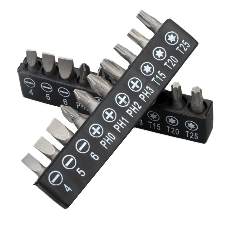 10 Pcs Insert Bit Set Torx Flat Head Cross Screwdriver Screws Head For Electrical Drill Electric Screwdriver Parts