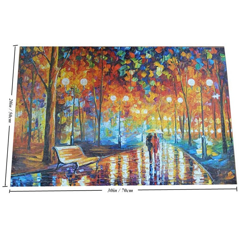 1000 Pcs Jigsaw Puzzles Intellectual Game Walking In The Rain Night With 1000Pcs Jigsaw Landscape Animal Universe Puzzle
