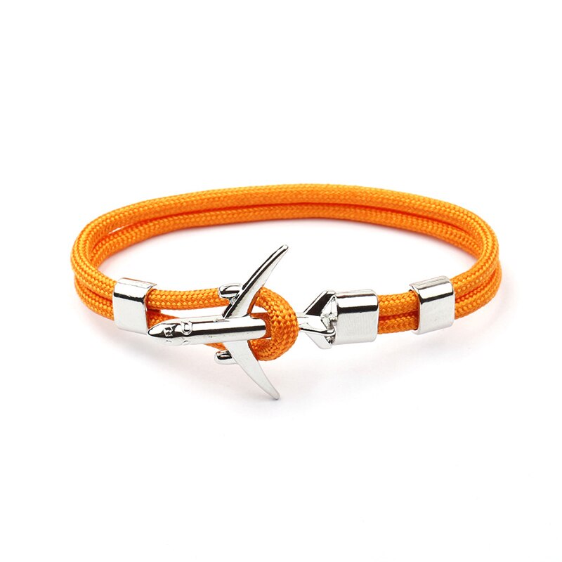 NIUYITID samolot charm kotwica mężczyzn bransoletki kobiet lotnisko moda Rope Chain Paracord lotnictwa życia biżuteria Pulseras Hombres: A13