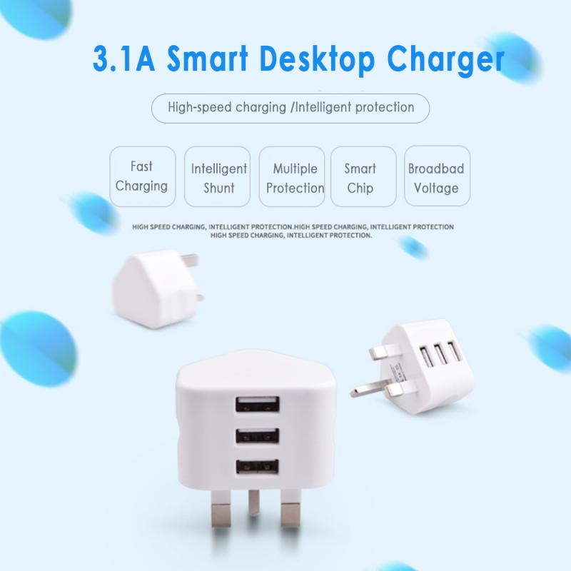 Uk Plug Enkele Usb Dubbele Usb 3USB Adapter Mains 3 Pin Plug Usb Adapter Wall Charger Travel Oplaadkabel
