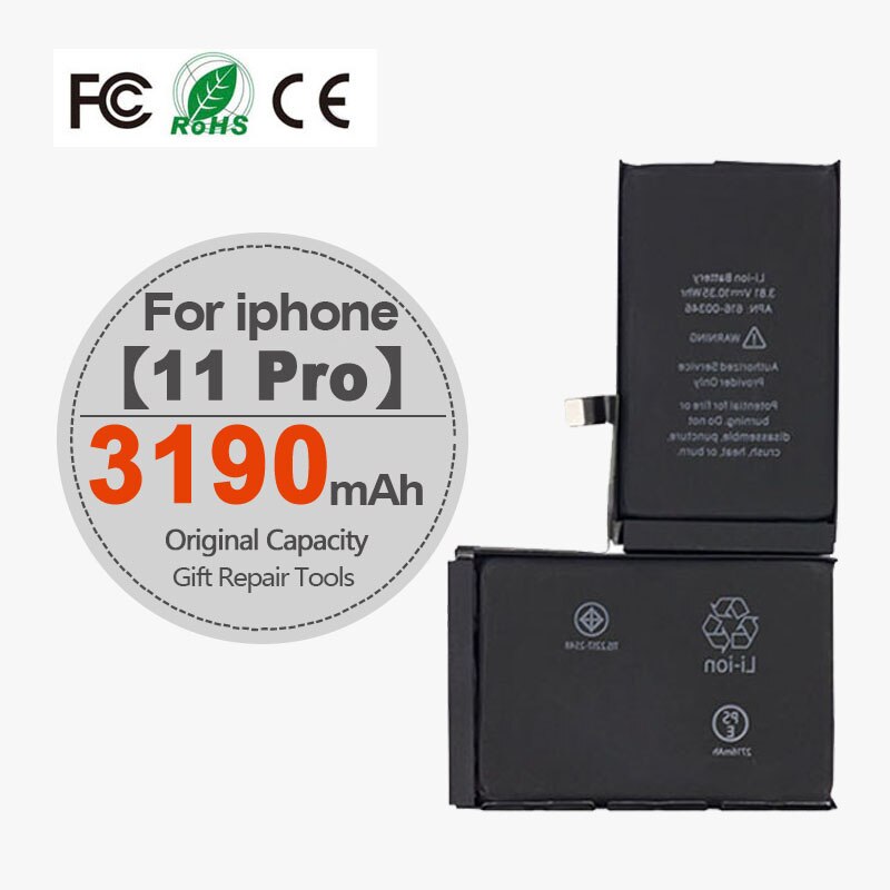 Batería de alta capacidad para teléfono móvil, paquete con sello de ciclo 0, para iPhone 4, 4S, 5, 5S, 5C, SE , 6, 6S, 7, 8, SE2 Plus, X, XR, XS, 11 Pro Max: For iPhone 11 Pro