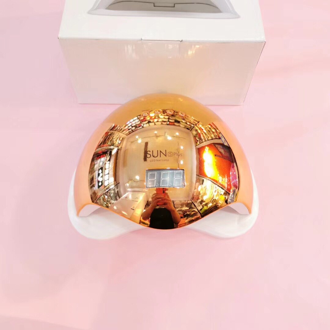 SUN5 48W Dual lámpara de uñas LED UV secador de uñas de Gel polaco Luz de curado con fondo 30s/60s temporizador pantalla LCD: Dorado / AU