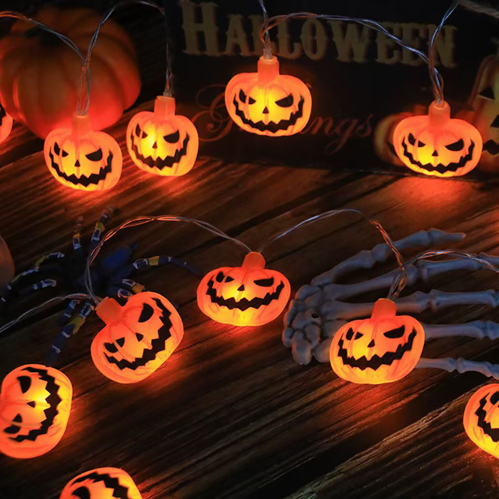 Halloween decoratie LED-lichtslingers, pompoen Ghost spinnenweb hanglamp, thuis buiten lantaarn rekwisieten