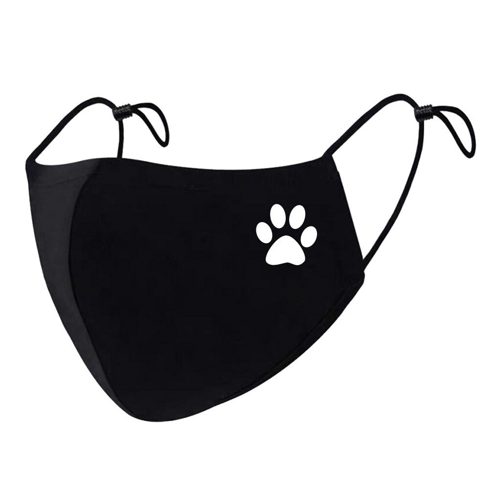 Volwassen Hond Voet Pirint Mond Caps Zwarte Mond Masker Wasbare Stof Gezichtsmasker Voor Vrouwen Mondkapje Mascarillas Mondmasker