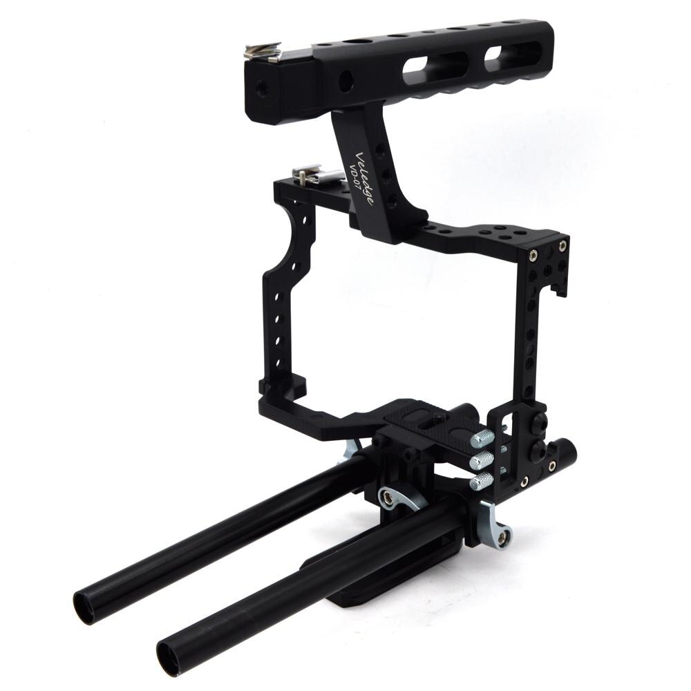 For Veledge VD-07 Rod Rig DSLR Camera Video Cage Kit Stabilizer for Sony Gh4 A7S A7 A7R A7Rii A7Sii Camera Accessories