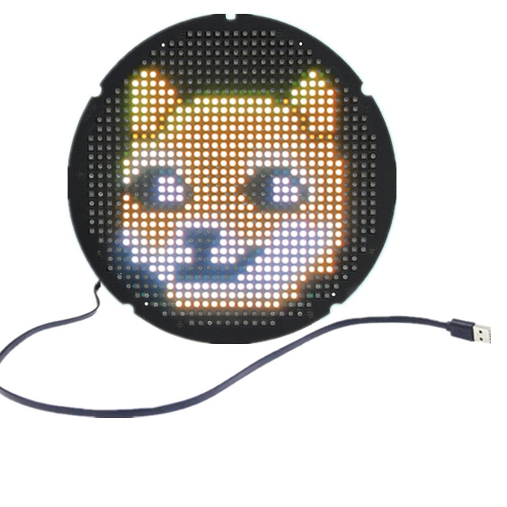P3 32x32 Pixel Full Color Led Round Screen Module Bluetooth Programmable Animation Text Diy Backpack Screen Advertising Display: Default Title