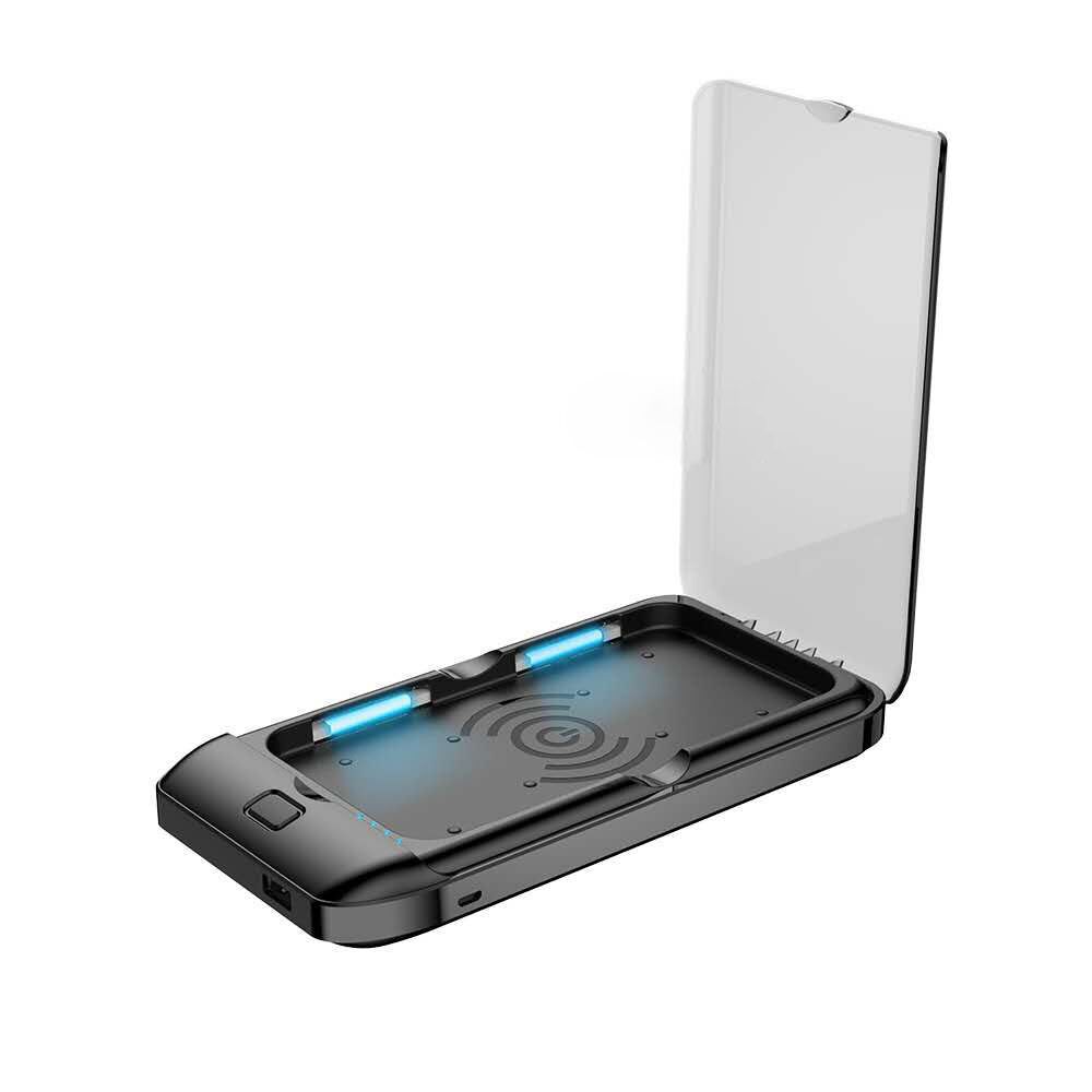 3 In 1 Uv Lichtbak Telefoon Schoner Draadloze Oplader Mobiele Telefoon Power Bank Ultraviolet Lamp Doos Voor Smart Telefoon oordopjes Horloge Toetsen: Default Title