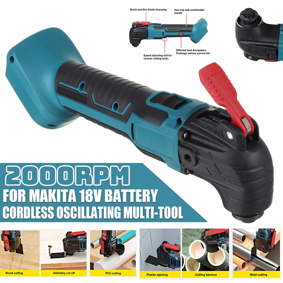 Cordless Electric Trimmer Saw Renovation Power Tool Machine Multi-function Tool Oscillating Tool For Makita 18V Battery
