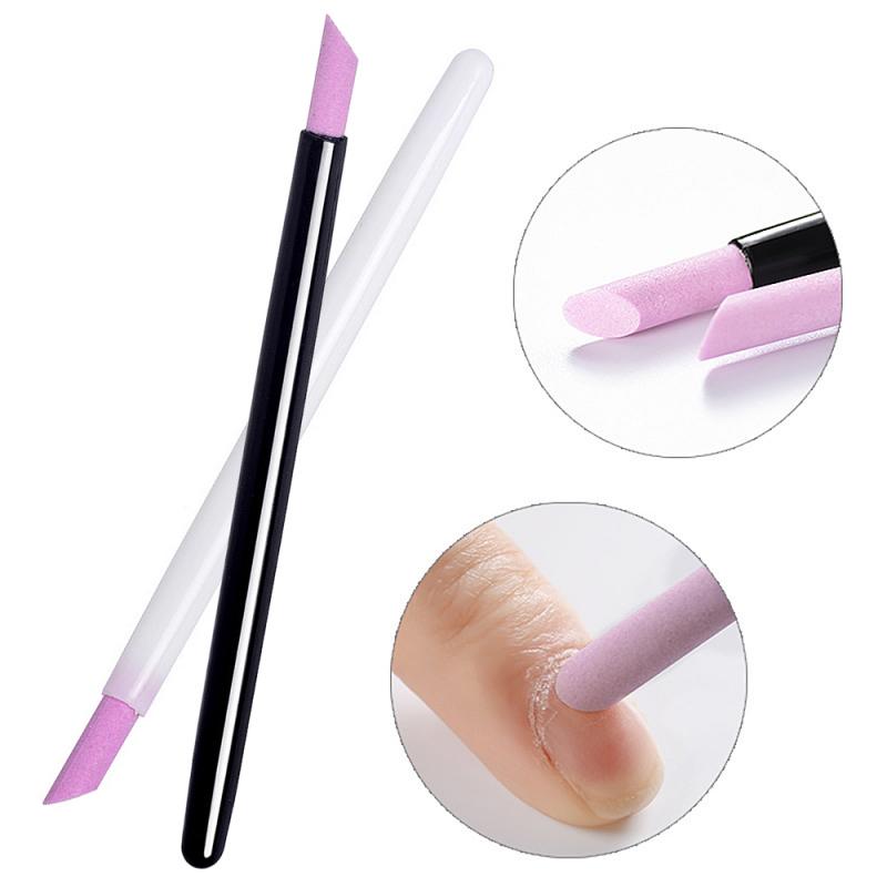 Limas de uñas para hombre y mujer, bolígrafo de pulido para manicura, removedor de piel muerta, color blanco y negro, TSLM1