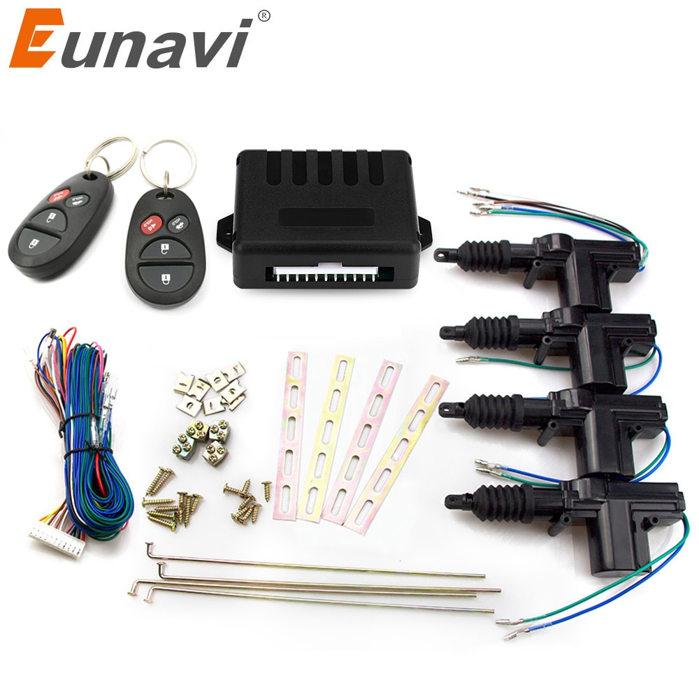 Eunavi Universele Auto Deurslotaandrijving 12 v Motor (4 pak) auto afstandsbediening Centrale Vergrendeling Keyless Entry System