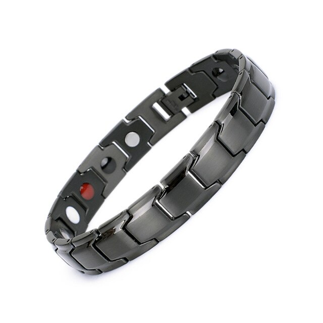 Heren zwarte armband goudkleurige gezondheidsenergie germanium roestvrijstalen armband 4 in- in-1 magnetische gezondheidsarmbanden voor heren sieraden: Stijl 5