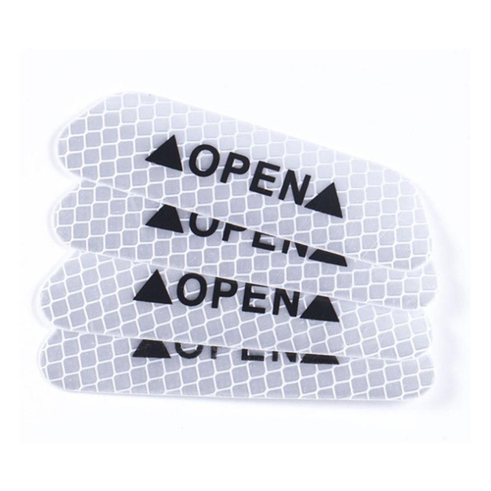 8 stuks autodeurstickers, waarschuwingstape, reflecterende autostickers, reflecterende strips, autostyling, 4 kleuren veiligheidsmarkering, autostickers