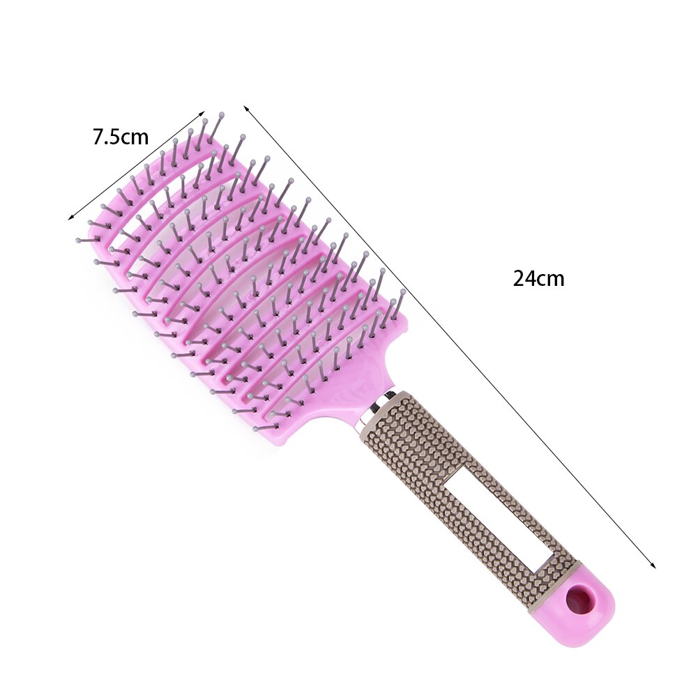 Cepillo con Cerdas de Nailon para el Cabello de Mujer, Peine para Masaje de Pelo Rizado o Mojado, Accesorio de Estilismo y Peluquería ideal para Salón de Belleza