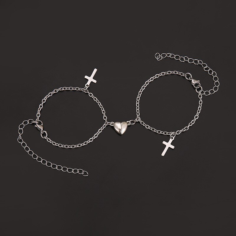 2 Stck Magnet Paar Armbinde Kubanischen Kette Charme Armbinde für Liebhaber Herz Gewinnen Gepaart Brazalete Schmuck Pulsera: 09