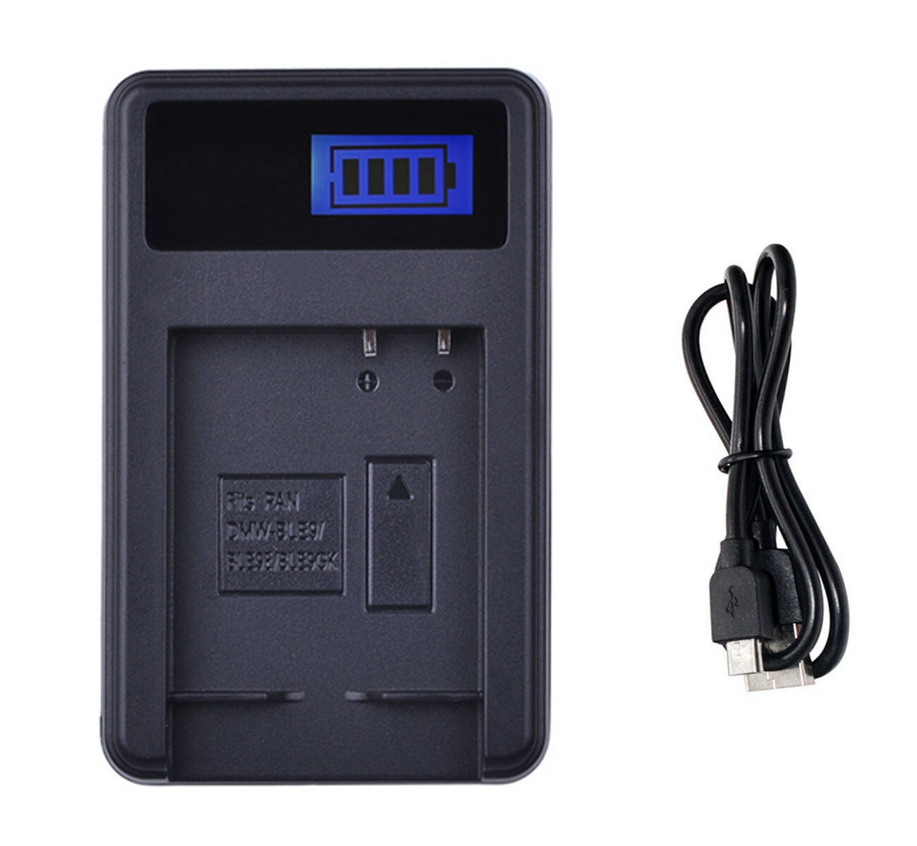 Battery Charger for Panasonic Lumix DC-TZ90, DMC-TZ100, DMC-TZ101, DDMC-TZ110, DC-TZ200, DC-TZ202, DC-TZ220 Digital Camera: 1x LCD USB Charger