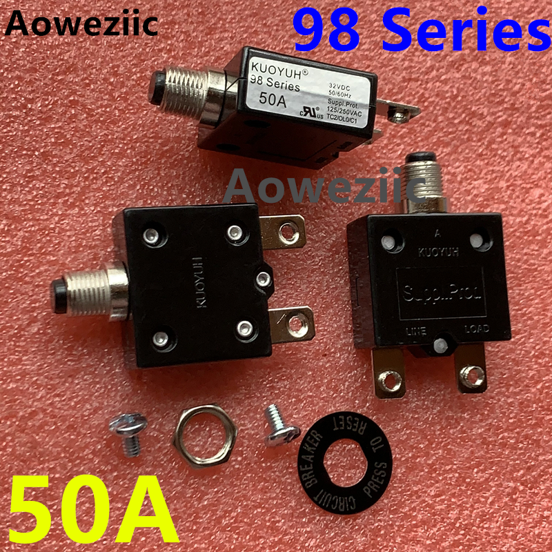 1Pcs KUOYUH 98H 98 Series 30A 40A 50A 60A 70A with screws Circuit Breaker Overload Switch Over Current Protector: Blue