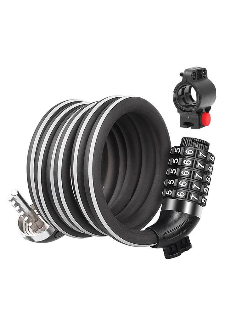 Durable Bike Lock High Security Level Intelligent Resettable Surface Reflective Strip Nti-theft Bicycle Lock With Night Warning