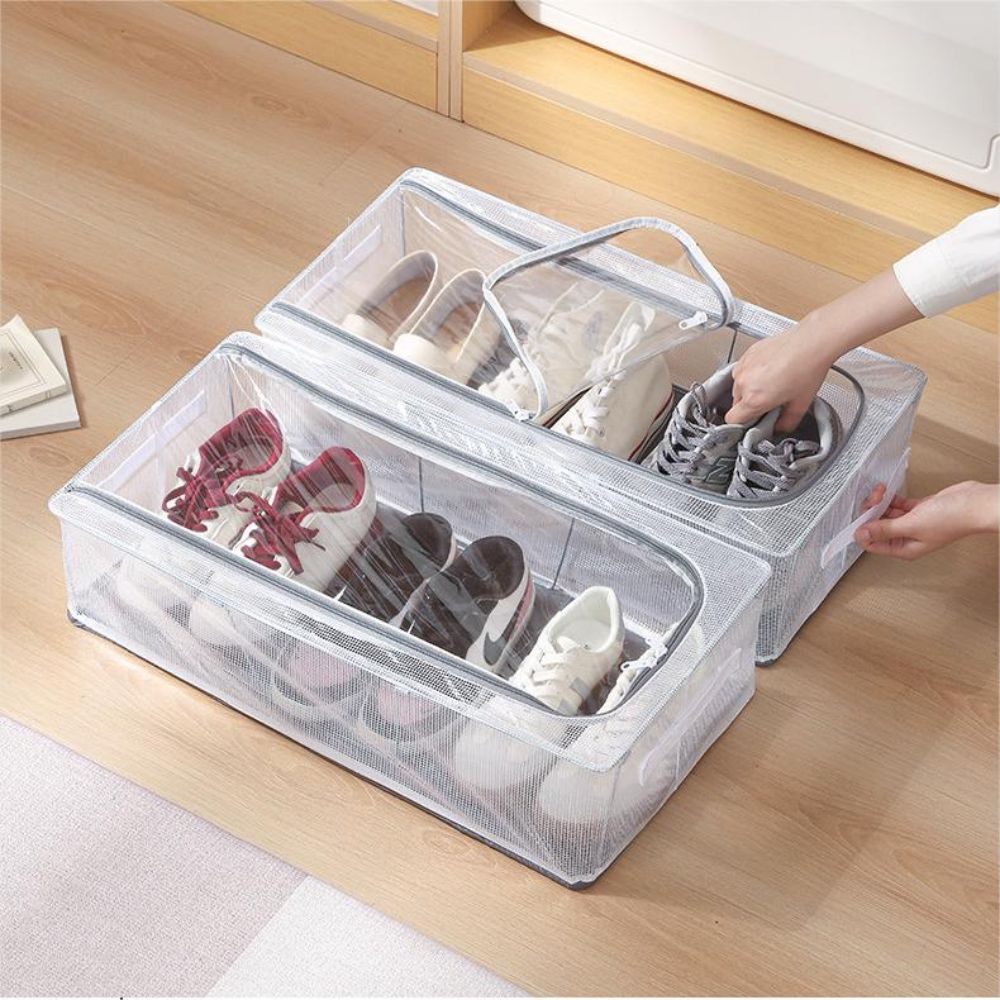Caja De almacenamiento De Zapatos plegable para el hogar, gran capacidad debajo De la cama, Zapatero Organizador De Zapatos, Zapatero para habitación