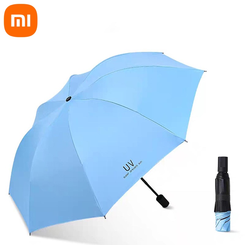 Xiaomi uv guarda-chuva dobrável à prova dwindproof água à prova de vento 8 osso guarda-chuva anti-uv dias ensolarados simples cor sólida guarda-chuva manual: YELLOW