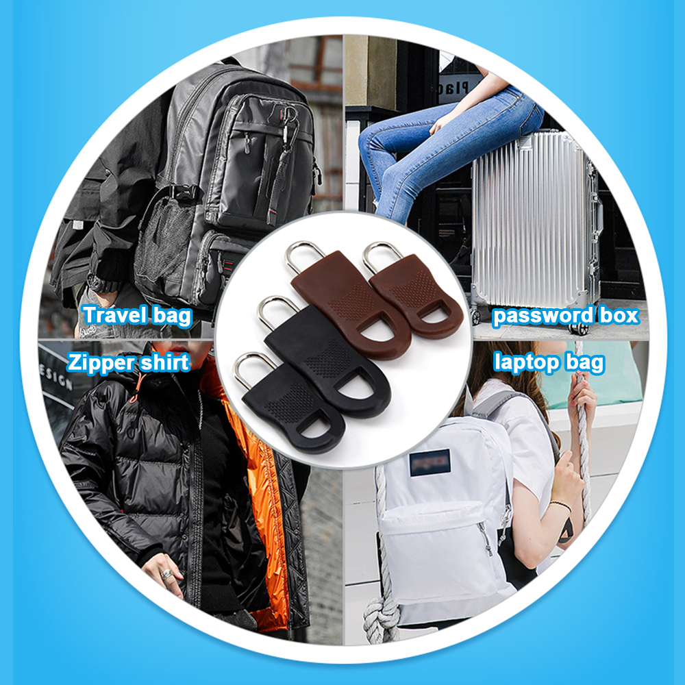 Universal replacement zipper pull head repair kit clothing zipper travel bag luggage backpack zipper pull head holder