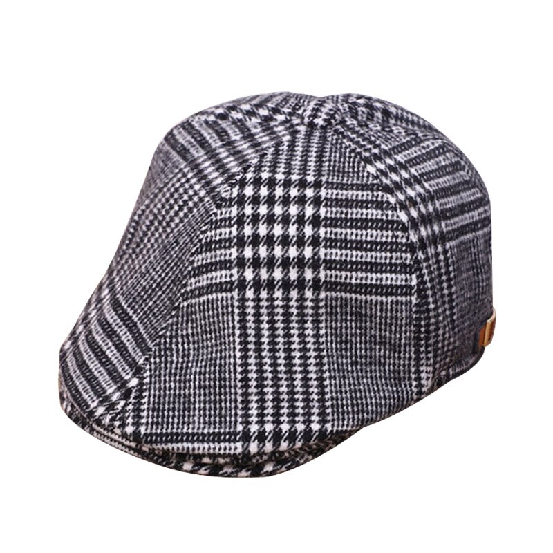 Vintage ▾ Cappello di Inverno Del bambino per I Ragazzi plaid di Lana Del bambino del Ragazzo Cappello di Cuoio Cappello Lable per Bambini Ragazzi Cappello di Autunno della Molla Del bambino Berretto cap 2-5 Anni: nero