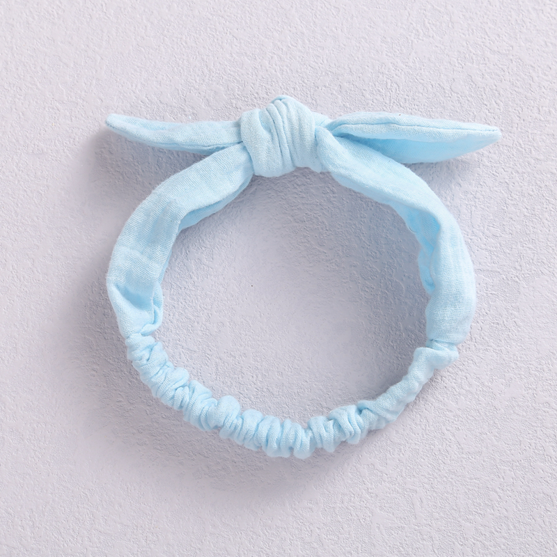 Cintas elásticas para el pelo para bebé, diadema de lino y algodón para niña, accesorios para el cabello con nudo, turbante con orejas de conejo para niño pequeño, lazos de Playa suaves: 15