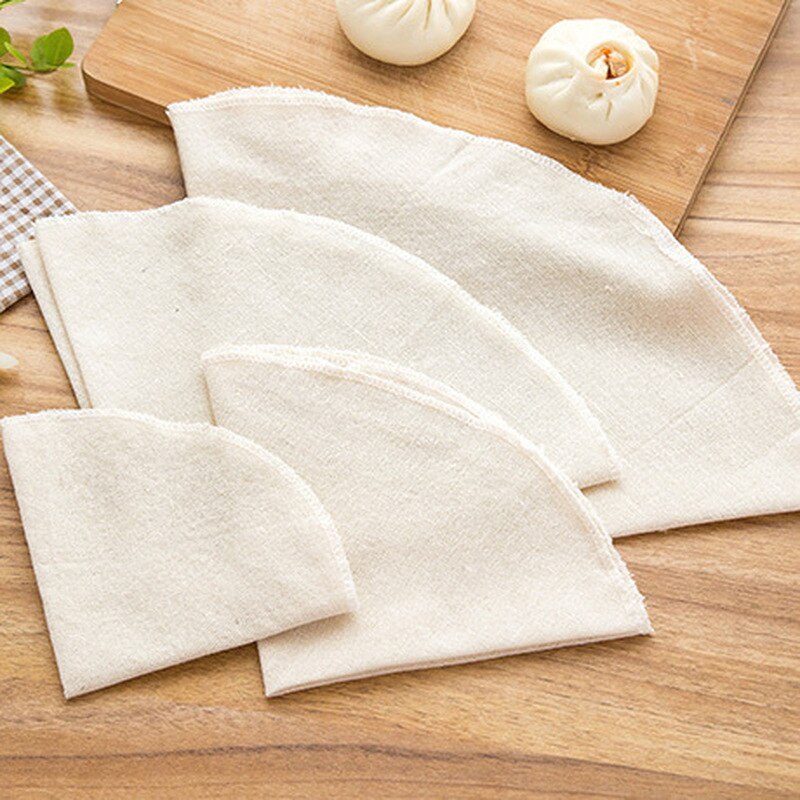 Paño de algodón redondo para vaporera, almohadilla de gasa reutilizable, repostería de tela pura Natural, Jiaozi Baozi, estante para vapores de masa hervida, 50cm