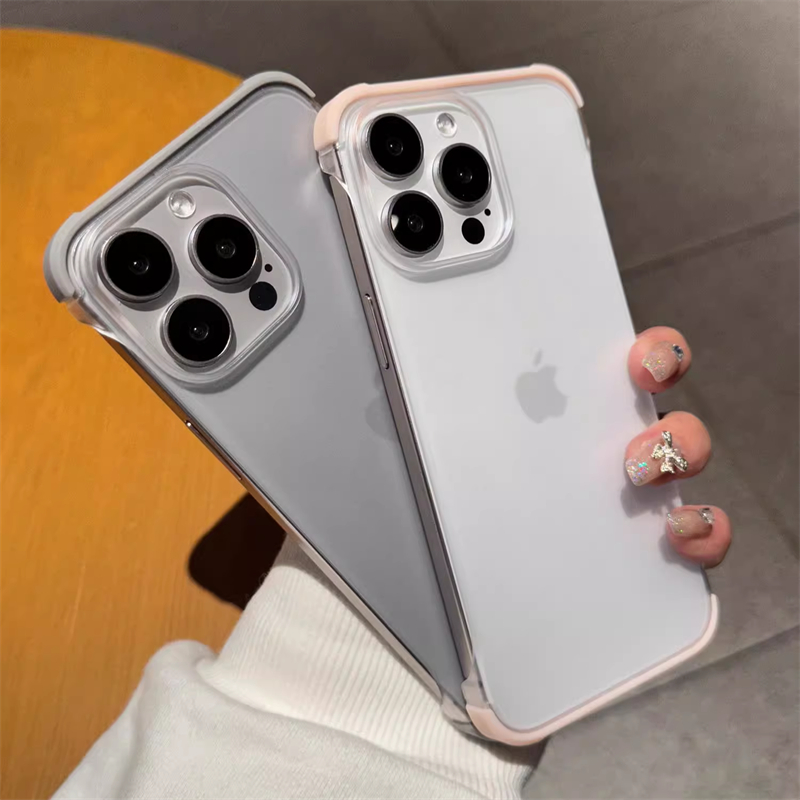 Funda de teléfono transparente mate ultrafina sin marco para iPhone 15Pro 14 13 12 15 Pro Max cubierta trasera translúcida de PC dura a prueba de golpes