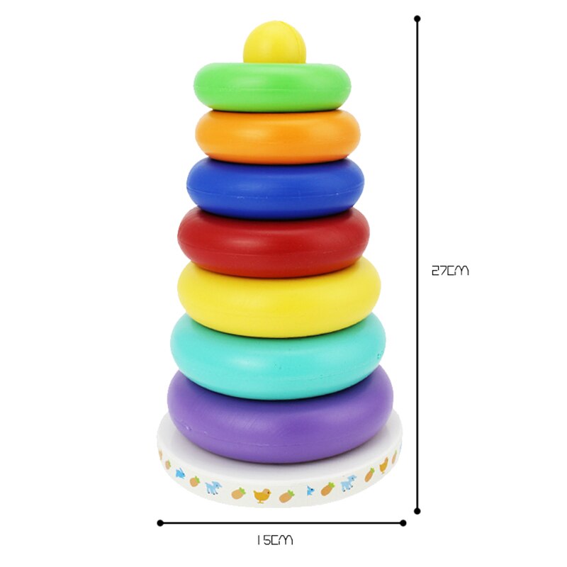Baby Speelgoed 7 Stuks Kinderen Spelen Ringen Cognitieve Multicolor En Geluid Leren En Onderwijs Speelgoed Regenboog Beentje Muziek Ring