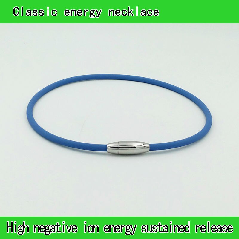 Germanium Titanium Anion Balance Stainess Steel Magnetic Buckle Sport Silicone Necklace