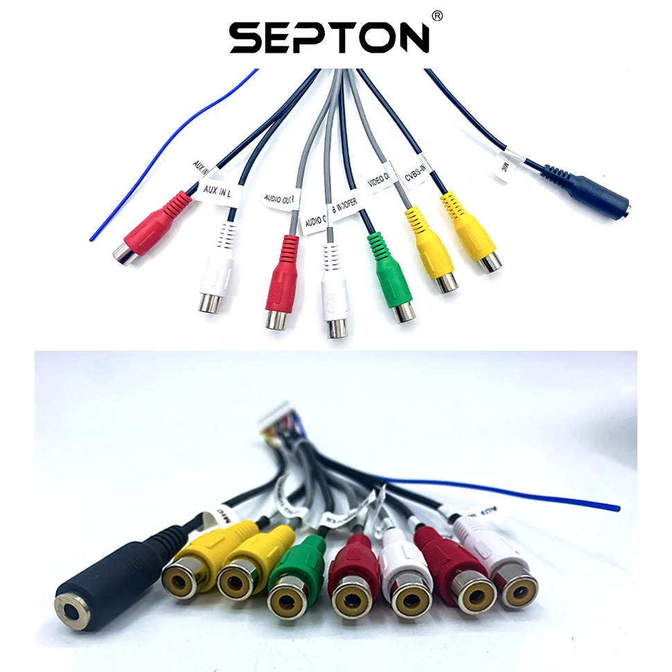 Accesorios para coche, adaptador de Cable Universal de 20 pines, conector de cableado, Cable de salida RCA de Radio estéreo para coche, Cable adaptador auxiliar