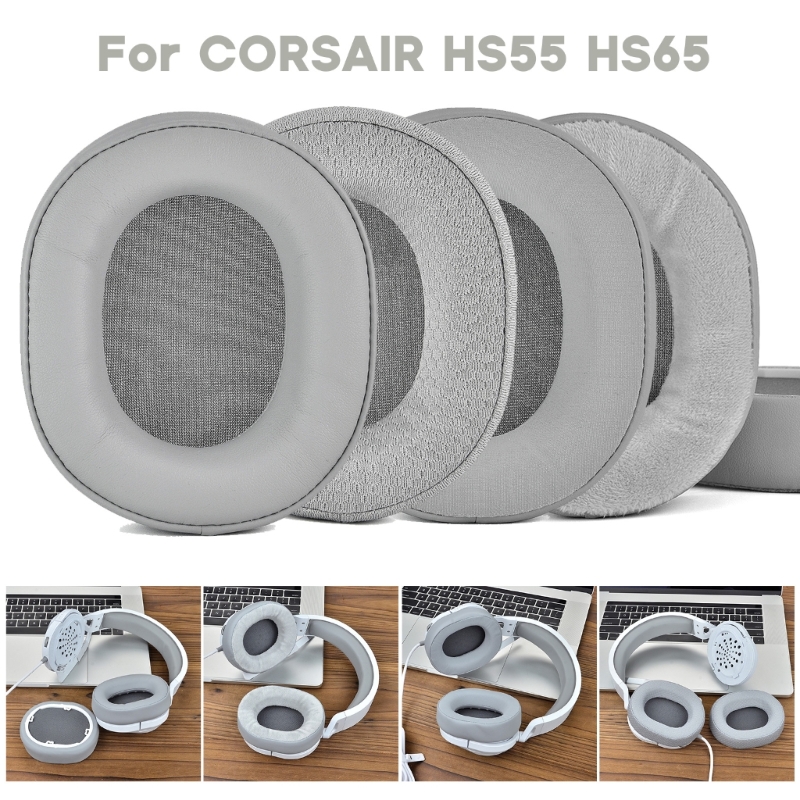 Confortáveis almofadas para Corsair HS55 HS65 Headset Earpads Almofada com cancelamento de ruído com fivela Ergonomia Design