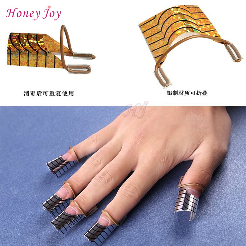 5 Stks/set Aluminium Herbruikbare Nail Uitbreiding Vorm Gids Voor Acryl Uv Gel Builder Building Herbruikbare Nail Art Goud Zilver Manicure