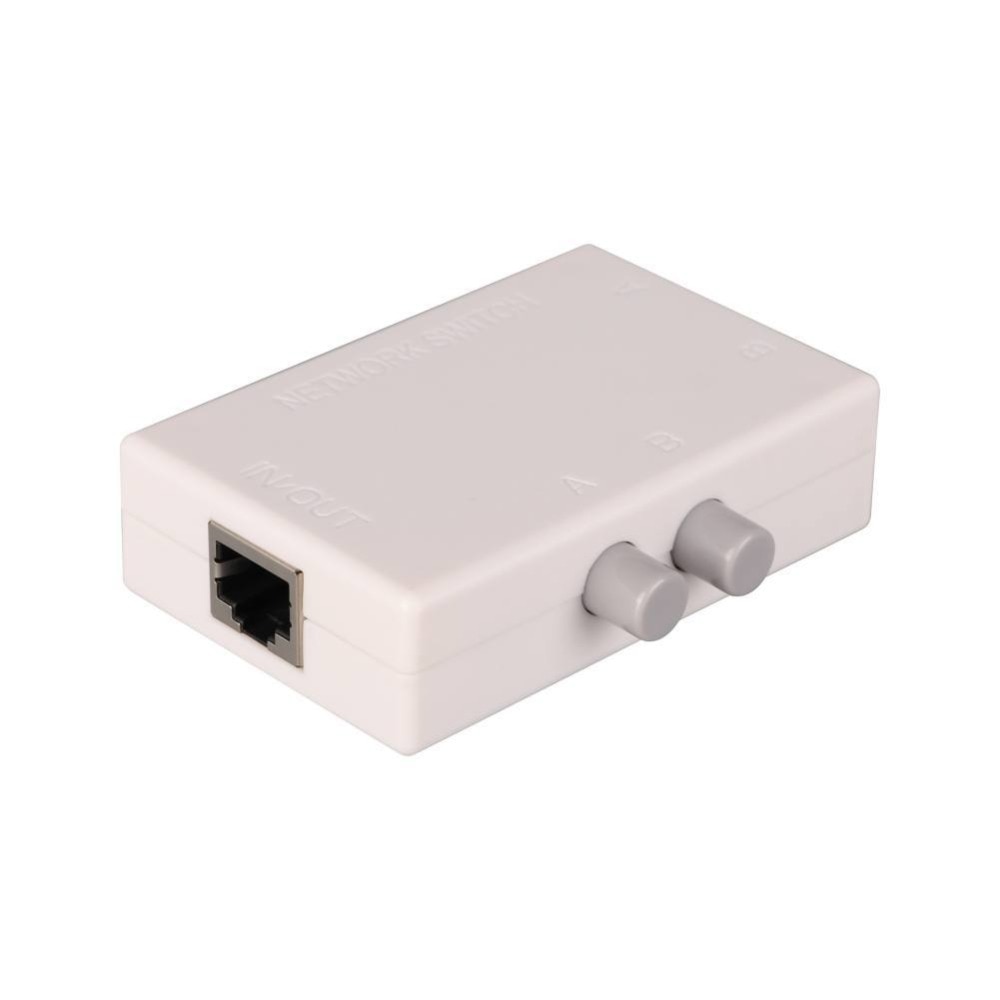 2 Port RJ45 RJ-45 Network Switch Ethernet Box Switcher Dual 2 Way Manual Sharing Adapter HUB Extender Connector