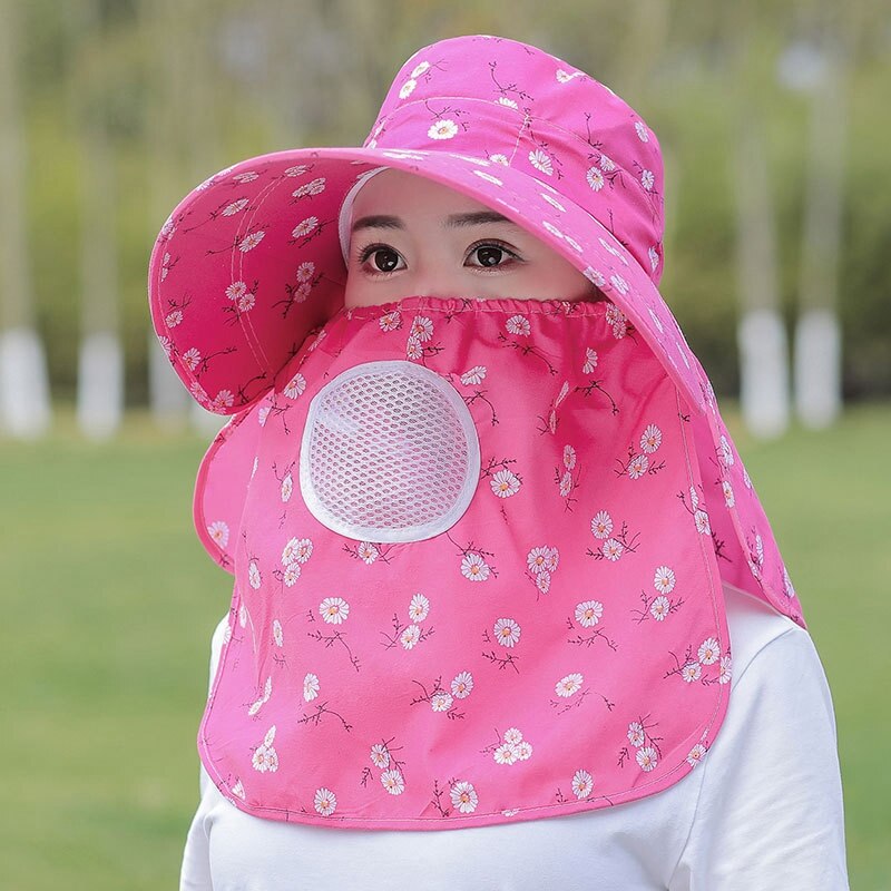 Sun Hat Female Summer Hat Cover Face Sun Hat All-match Summer Hat with Big Rim Anti-ultraviolet Cycling Sunhat: HT6896RH