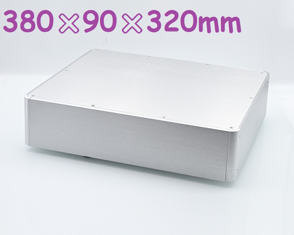 W380 H89 D320 DIY Anodized Aluminum Chassis Power Amplifier Housing Hi End DAC Rear Shell Preamp Case Headphone AMP PSU Hifi Box