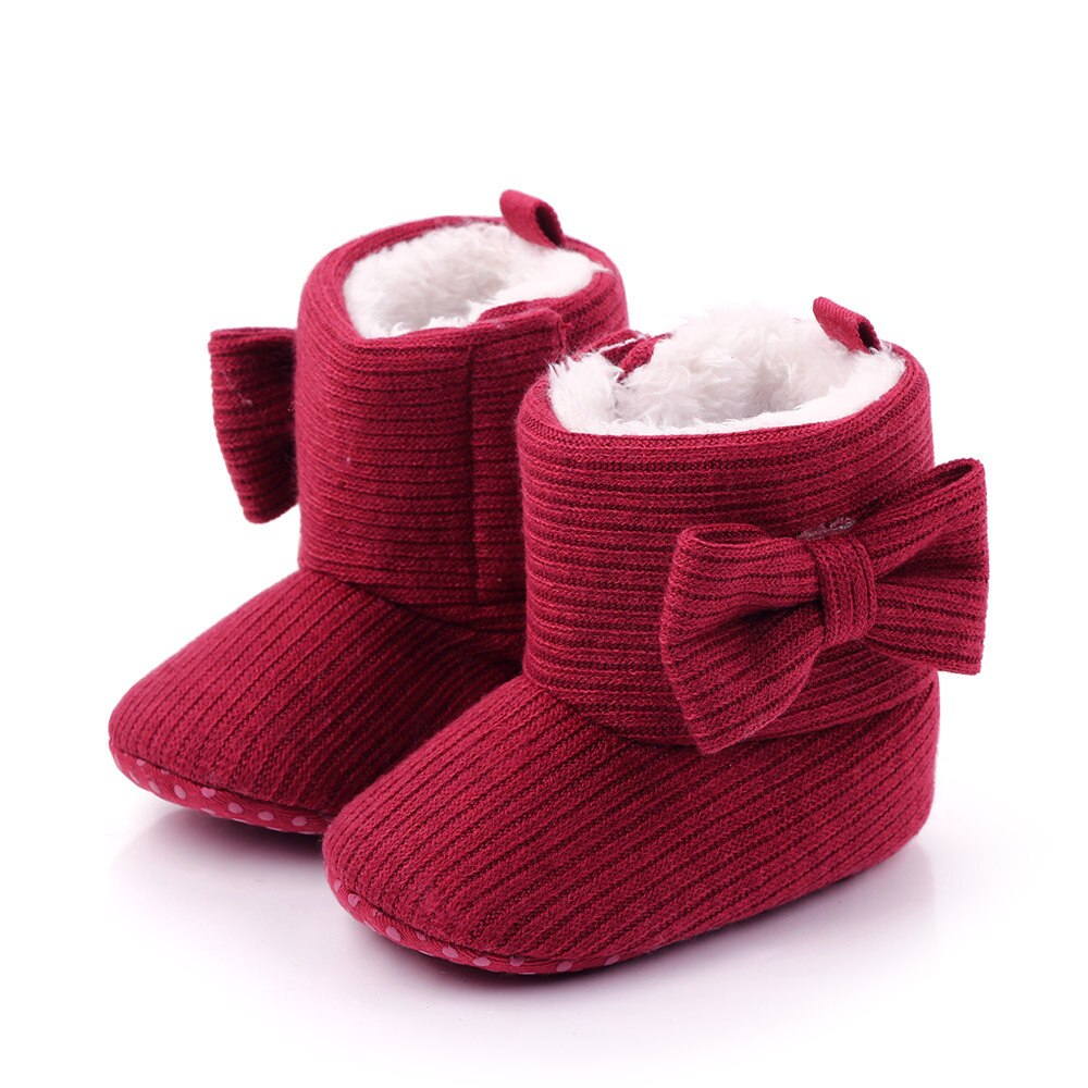 TongYouYuan Winter met boog Sneeuw Baby laarzen breien Crib Bebe Jongens Meisjes Super Warm Houden Baby Peuter laarzen
