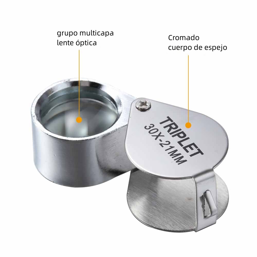 Lupa de joyería de diamante 10x-30x, herramienta de lupa de ojo, equipos de lupa, joyería de triplete
