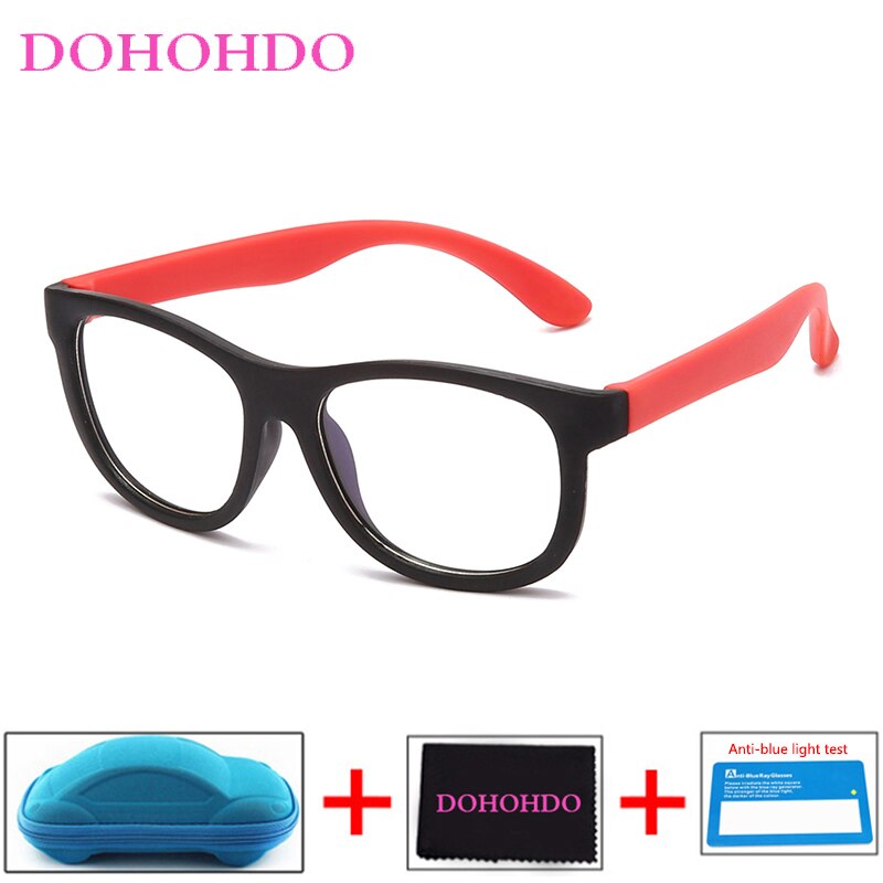 Blauw Licht Bril Kinderen Blokkeren Computer Brillen Kids Meisjes Transparante Zachte Siliconen Frame UV400 Okulary Met Case