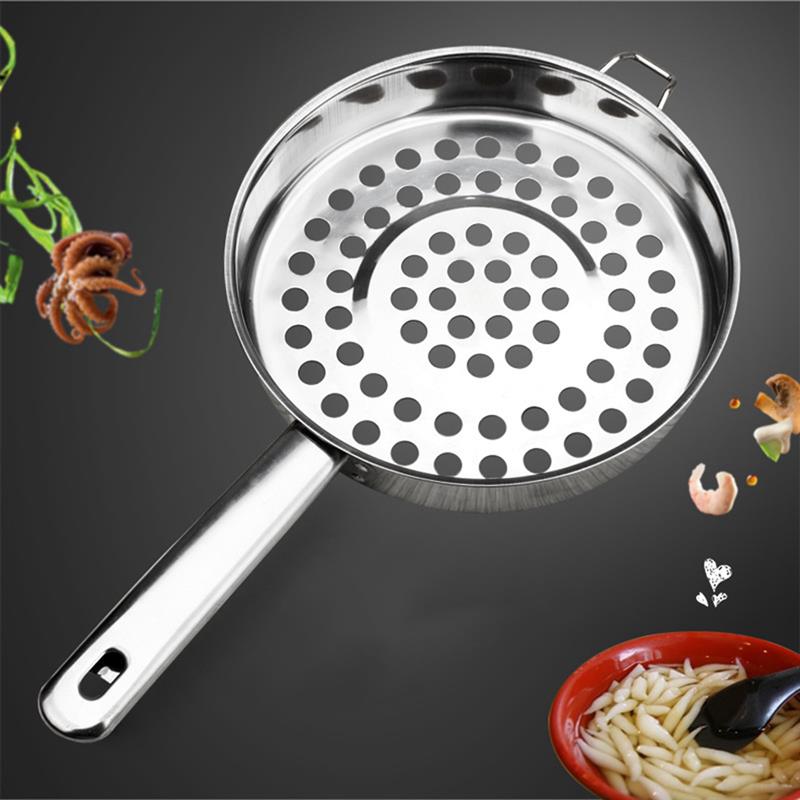 Colador De Pasta Acero Inoxidable Con Mango De Madera - Cesta Filtrante 33 Cm, Ligero Y Fácil De Limpiar