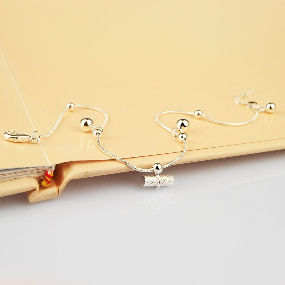 Bohemia Foot Beach Anklets100%925 Sterling Silver Ankle Simple Snake chain Anklet Bracelet Women Barefoot Chain Jewelry