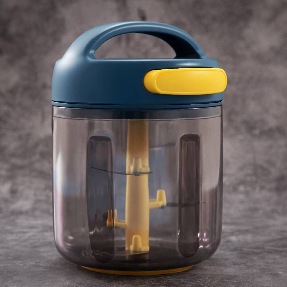 Vegetabilisk frukt twist shredder manuell köttkvarn chopper vitlökskärare multifunktionell hög hastighet: Jag är blå