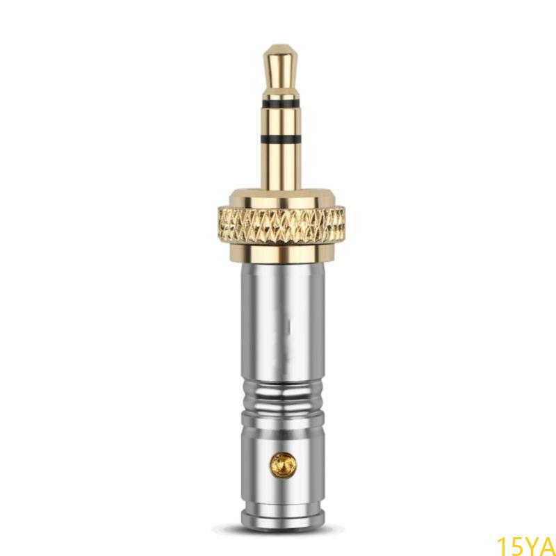15ya 3.5mm stereo vergrendelbare audiostekkers met vergulde connector voor luidsprekers en versterkers, veelgebruikt: Zilver