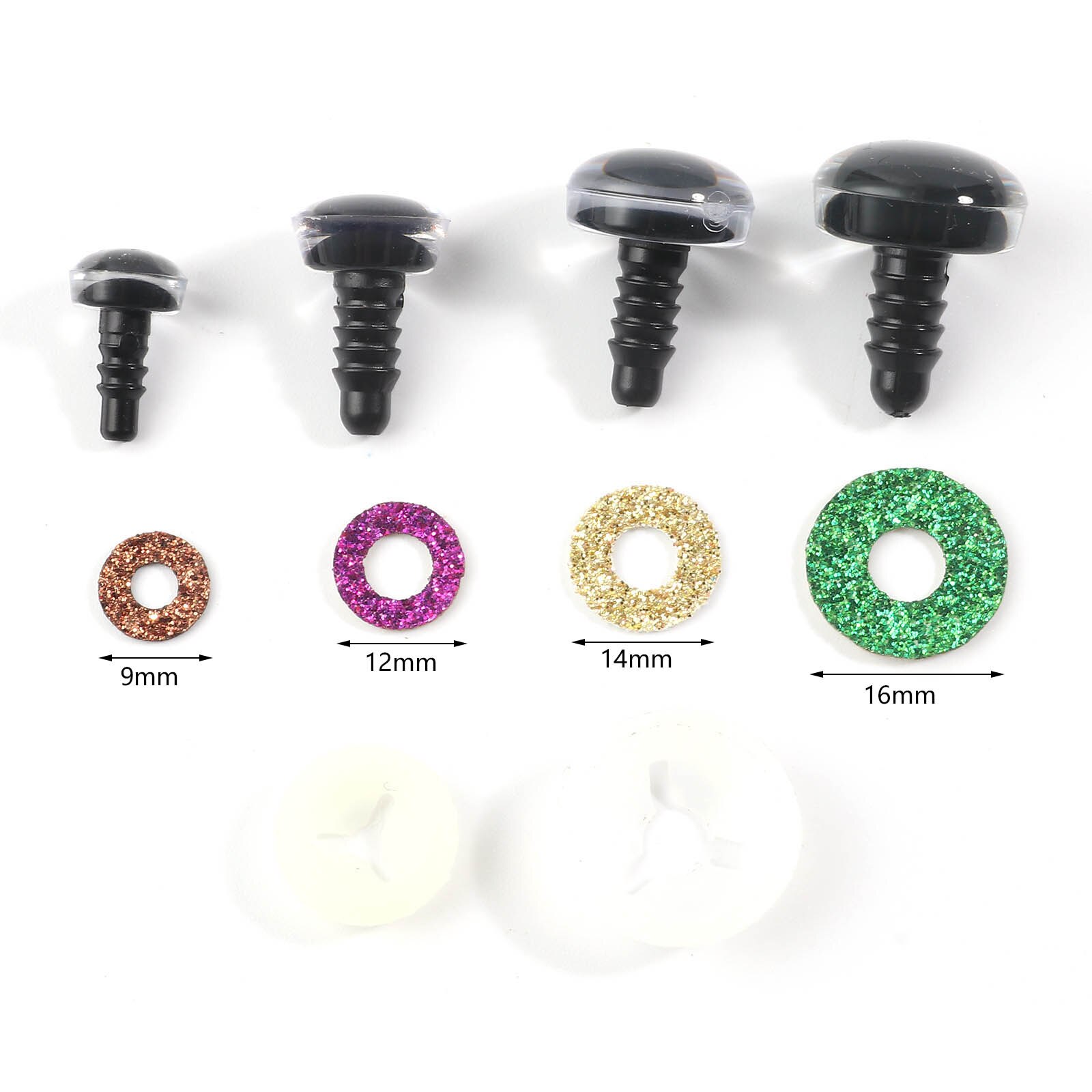 20 sets plastic doorzichtige trapezium veiligheid speelgoed ogen glitter speelgoed pop ambachten teddybeer poppen knuffel maken van dieren accessoires