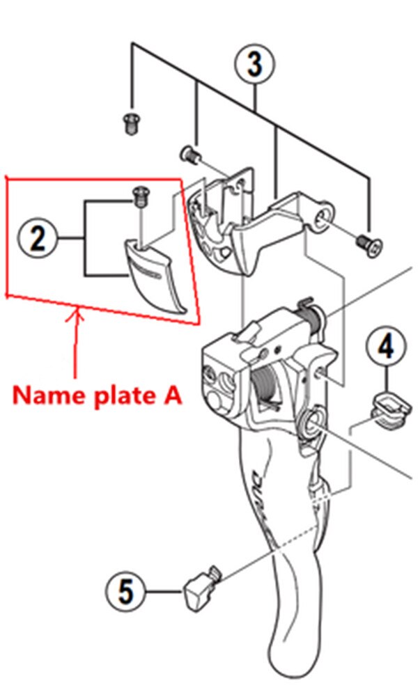 Shimano Dura-Ace ST-7900 Lever Name Plate with Fixing Screw 7900 name plate A and Bolts Left / Right Hand 1pc