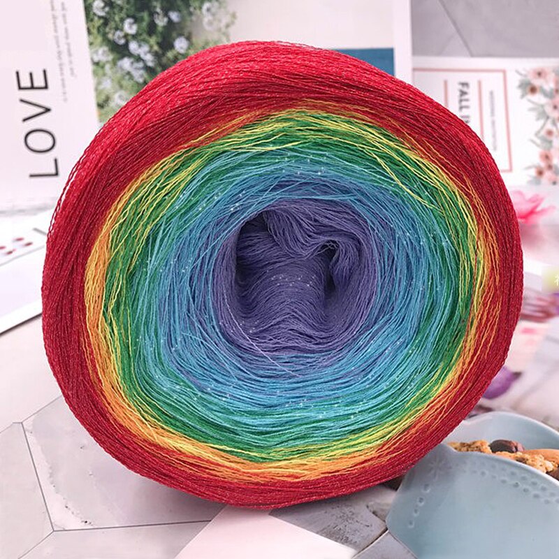 300g tårta bollform virkgarn bomull lin space dye stickgarn ylle linne blandat garn handstickning melerad garn  t52