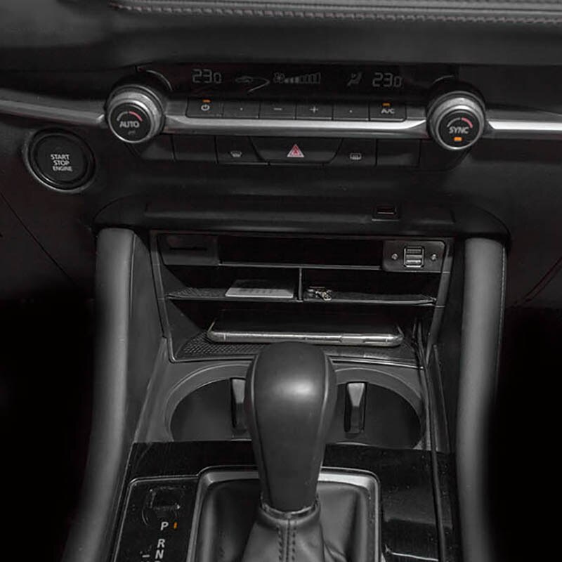 Car Central Control Multifunction Storage Box Car USB Charger Storage Box for Mazda 3 Axela