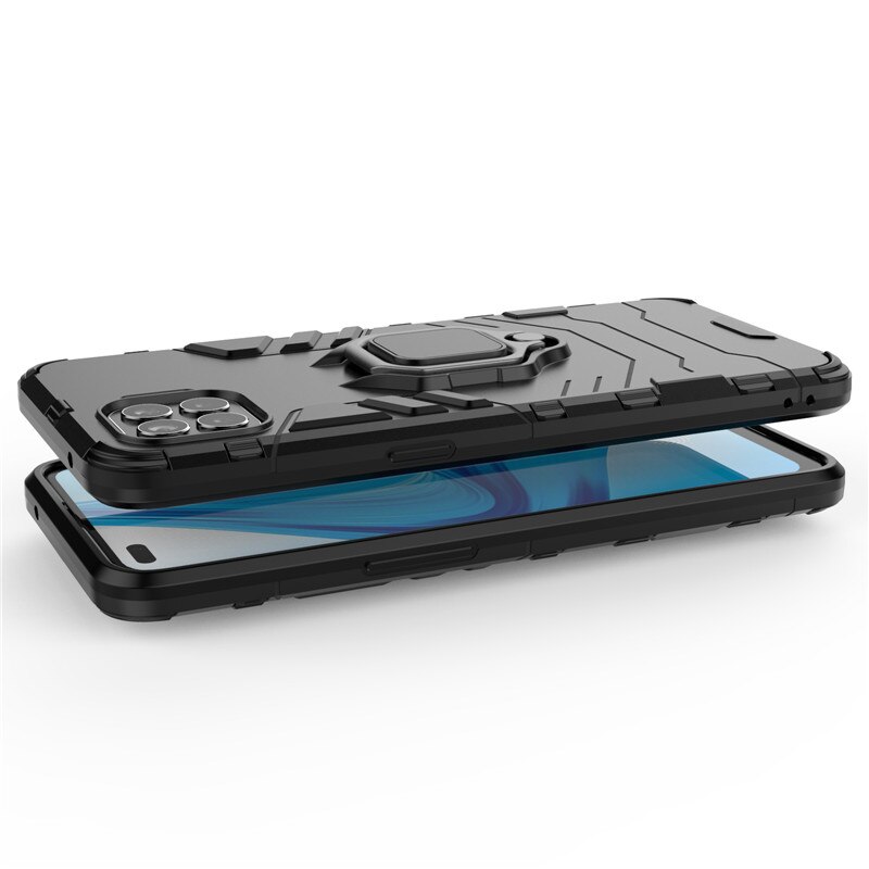 Custodia con supporto ad anello per OPPO F17 pro custodia OPPO F17 A93 A73 4G coperchio custodie per armatura paraurti posteriore rigido per OPPO F17 pro Funda